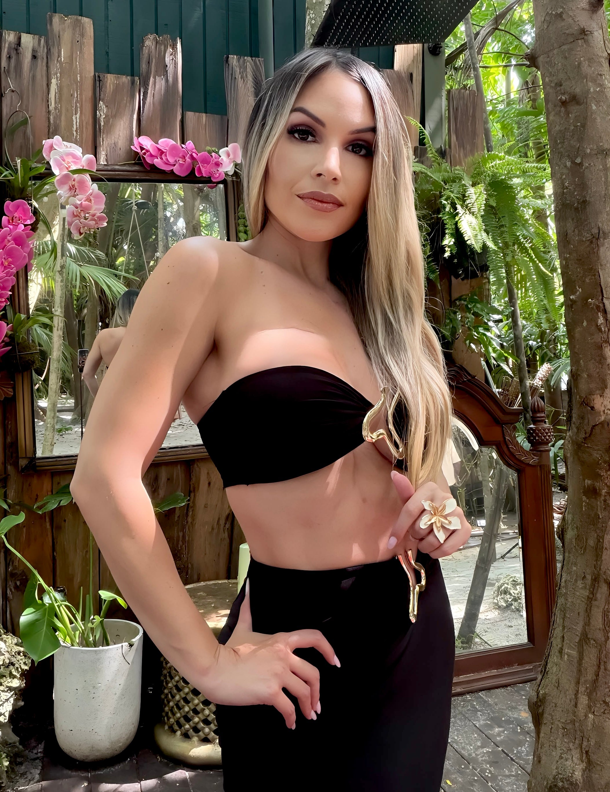 Fashionista Tube Top Trim Skirt Set